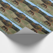 Bruin paard, gepersonaliseerd met naam cadeaupapier (Hoek)