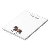 Bruin paard gepersonaliseerde naam notitieblok (Linkerzijde)