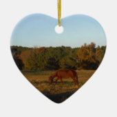 Bruin paard in de zon keramisch ornament (Voorkant)