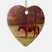 Bruin paard in een grasveld keramisch ornament (Rechts)