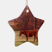 Bruin paard in een grasveld keramisch ornament (Rechts)