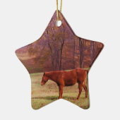 Bruin paard in een grasveld keramisch ornament (Links)