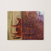 Bruin paard in een grasveld legpuzzel (Horizontaal)