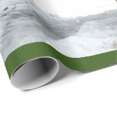 Bruin paard in een winterbos met sneeuwval cadeaupapier (Rol Hoek)