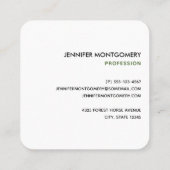 Bruin paard in een winterbos met sneeuwval vierkante visitekaartje (Achterkant)