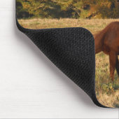 Bruin paard in geel boomveld muismat (Hoek)