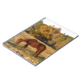 Bruin paard in geel boomveld notitieboek (Linkerzijde)