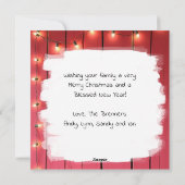  Bruin Paard in Rode Boog Kerst Feestdagenkaart (Achterkant)