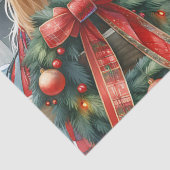  Bruin Paard in Rode Boog Kerst Tissuepapier (Detail)