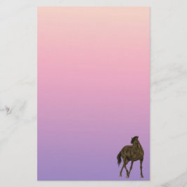 Bruin paard in windmolenpapier briefpapier