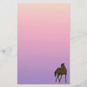 Bruin paard in windmolenpapier briefpapier