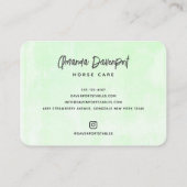  bruin paard lekt in gras visitekaartje (Achterkant)