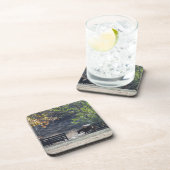 Bruin paard loopt door het hek drankjes onderzetter (Rechterzijde)