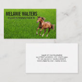 Bruin paard lopen visitekaartje (Voorkant / Achterkant)