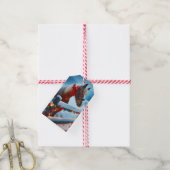  Bruin Paard met Boog Kerst van en naar Cadeaulabel (Met Touw)