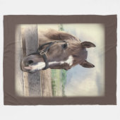 Bruin paard met Halter Fleece Deken (Voorkant (Horizontaal))