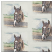 Bruin paard met Halter Stof (Swatch)