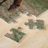 Bruin paard met herfst legpuzzel (Zijkant)