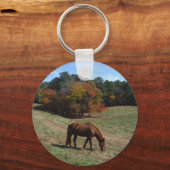 Bruin paard met herfst sleutelhanger (Voorkant)