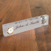 Bruin paard met  naam Halter Naambordje (Zijkant)