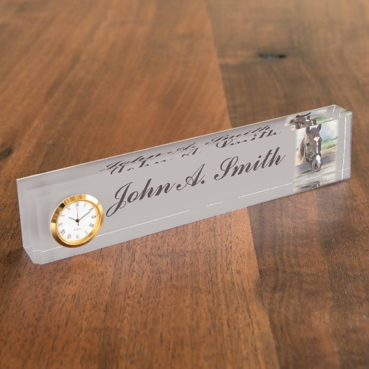 Bruin paard met  naam Halter Naambordje (Zijkant)