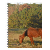 Bruin paard met pijnbomen notitieboek (Voorkant)