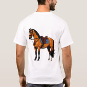 Bruin Paard Met Zadel T-shirt (Achterkant)