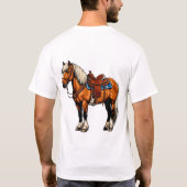 Bruin Paard Met Zadel T-shirt (Achterkant)