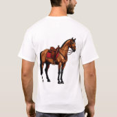 Bruin Paard Met Zadel T-shirt (Achterkant)