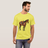 Bruin Paard Met Zadel T-shirt (Voorkant volledig)