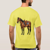 Bruin Paard Met Zadel T-shirt (Achterkant)
