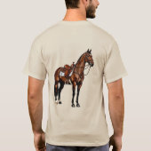 Bruin Paard Met Zadel T-shirt (Achterkant)