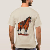 Bruin Paard Met Zadel T-shirt (Achterkant)