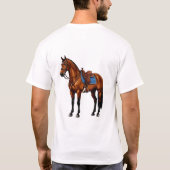Bruin Paard Met Zadel T-shirt (Achterkant)