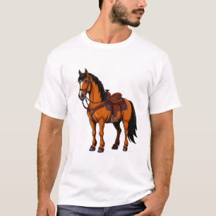 Bruin Paard Met Zadel T-shirt