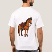 Bruin Paard Met Zadel T-shirt (Achterkant)