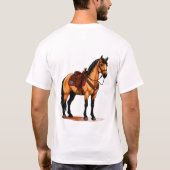 Bruin Paard Met Zadel T-shirt (Achterkant)
