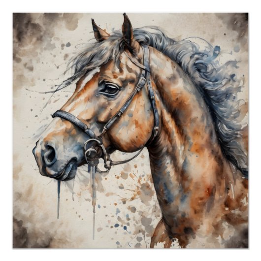 Bruin Paard nr. 4 Perfect Poster (Voorkant)