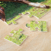 Bruin paard onderweg legpuzzel (Zijkant)