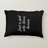 Bruin paard op Boerderij Gewoon een meisje dat van Accent Kussen (Achterkant)