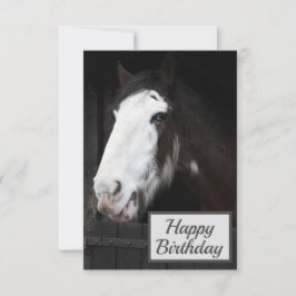 Bruin paard op Boerderij Happy Birthday-kaart Kaart