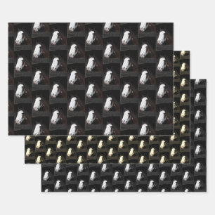 Bruin paard op Boerderij, pakpapier 3 vellen