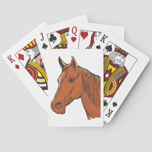 Bruin paard pokerkaarten (Achterkant)