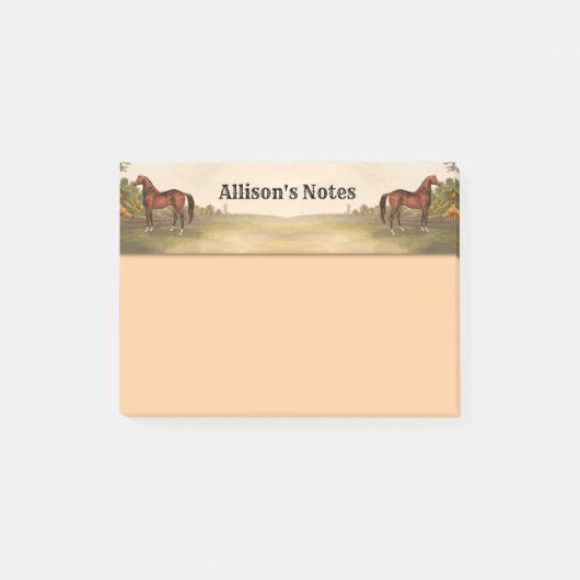 Bruin paard post-it® notes (Voorkant)