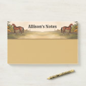 Bruin Paard Post-it® Notes (Op bureau)