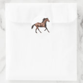 Bruin paard ronde sticker (Tas)