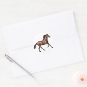 Bruin paard ronde sticker (Envelop)