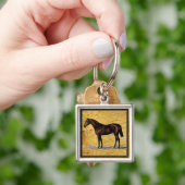 Bruin paard sleutelhanger (Hand)