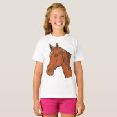 Bruin paard t-shirt (Voorkant volledig)