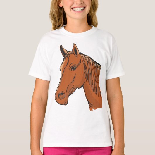 Bruin paard t-shirt (Voorkant)